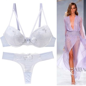 Biancheria intima stampata da donna mutandine e reggiseni con imbottitura sottile Sexy e <span class=keywords><strong>reggiseno</strong></span> <span class=keywords><strong>trasparente</strong></span> - Product Image 4