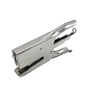 Metal Plier Stapler High Quality Custom Logo Office Desktop Metal Stapler Silver Hand Plier Stapler Engrapadora