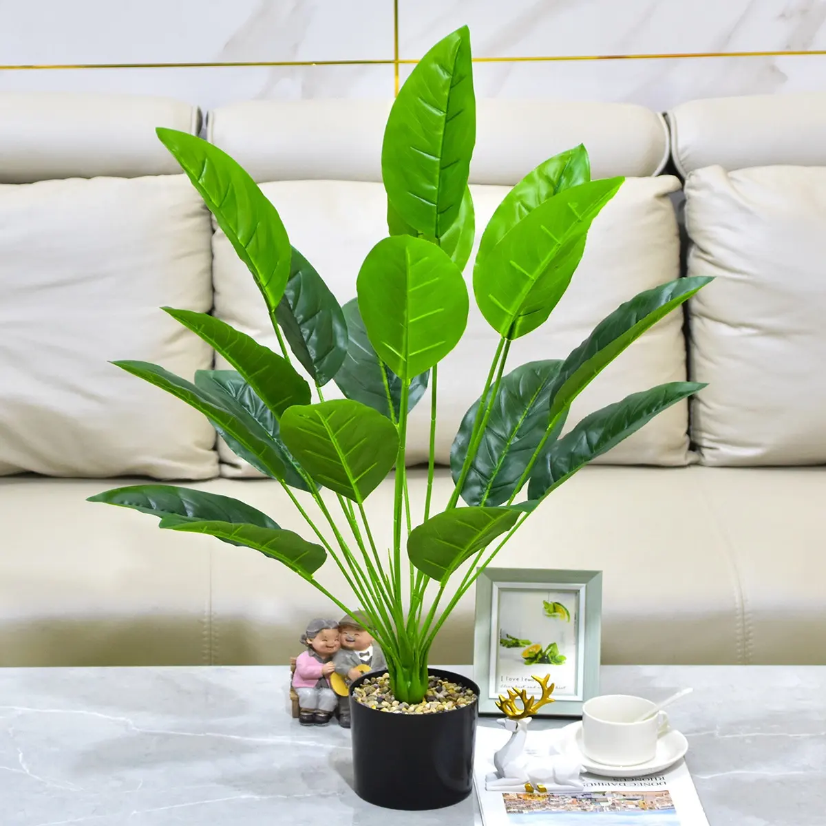 Piante artificiali di monstera tropicale banana tree canna leave home decor