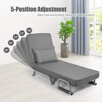 Sillón Futón para Sala de Estar, Dormitorio o Balcón, Sillón Individual Convertible 3 en 1, Sofá Cama Plegable, Cama, Schlafsofa