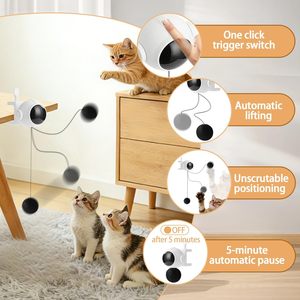 Automatic Irregular <b>Bounce</b> YoYo <b>Ball</b> Multi-function Electric Pet Cat Fishing Toys - Product Image 4