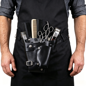 Leather Hairdressing Tool Bag Waist Belt Barber Accessories Pouch Salon Hairdresser Scissor Storage Case Hair Extensions PU - Product Image 1