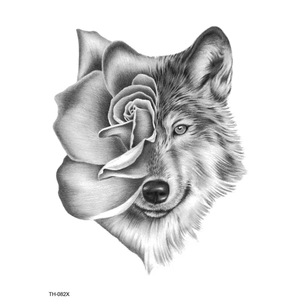 Autocollants de <span class=keywords><strong>tatouage</strong></span> animal temporaire pour hommes lion tigre <span class=keywords><strong>chat</strong></span> loup <span class=keywords><strong>noir</strong></span> et couleur <span class=keywords><strong>tatouage</strong></span> de bras de poitrine autocollant - Product Image 4