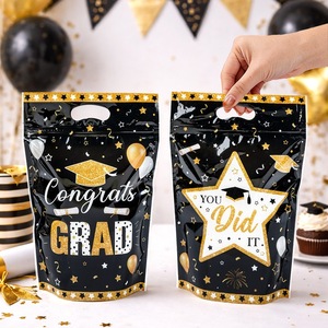 Bolsa <span class=keywords><strong>de</strong></span> Regalo Portátil <span class=keywords><strong>con</strong></span> Cierre, Diseño <span class=keywords><strong>de</strong></span> <span class=keywords><strong>Gorro</strong></span> <span class=keywords><strong>de</strong></span> Doctor Negro y Dorado, para la Temporada <span class=keywords><strong>de</strong></span> Graduación, Bolsa <span class=keywords><strong>de</strong></span> Regalo Autosellable - Product Image 4
