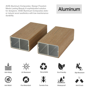 Prezzo di fabbrica 50*30mm anti-uv tubo quadrato esterno/cavo quadrato WPC legno/alluminio colonna HDPE per esterno - Product Image 3