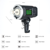 Flash extérieur Godox AD600BM 600Ws 2.4G TTL haute vitesse avec batterie 8700mAh