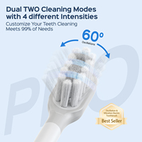 Brosse à dents électrique sonique blanche IPX7, portable, intelligente, petite, à vibration ultrasonique, rechargeable, automatique, nettoyage en profondeur, pour voyage