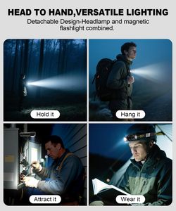 Spriak Lampe frontale <span class=keywords><strong>LED</strong></span> rechargeable Lumière rouge Inclinaison à 180 ° 7 modes Lampe de poche détachable <span class=keywords><strong>Bandeau</strong></span> pour adultes Casque lumineux Extérieur - Product Image 2