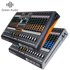 Console <span class=keywords><strong>de</strong></span> <span class=keywords><strong>mixage</strong></span> audio GAX-HLM16 verte à 16 canaux avec égaliseur graphique 7 bandes et alimentation fantôme 48V pour applications professionnelles - Product Image 2