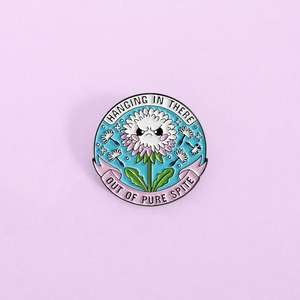 Broche de Aleación de Zinc Esmaltado con Diseño de Diente de León Enojado, Frase de Humor Caprichoso, Año Nuevo Chino, Venta al por Mayor - Product Image 1