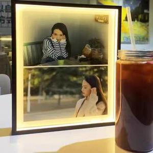 Aluminium Alloy <b>Square</b> <b>Picture</b> <b>Frame</b> With Led Light Strip Luminous Outer <b>Frame</b> Modern Photo Display For Home Decor - Product Image 5
