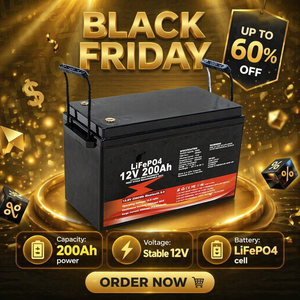 Baterai LiFePO4 200Ah 12V 24V 48V Siklus Dalam untuk Penyimpanan Energi Surya Rumah, RV, dan Kapal - Product Image 1