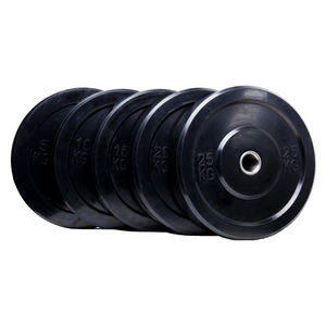 Fabrika toptan ağırlık kaldırma 45 lb plaka ağırlık eğitim spor ekipmanları satılık siyah kauçuk tampon plakaları - Product Image 1