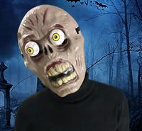 Masque intégral de clown effrayant pour Halloween, accessoire de cosplay d'horreur en plastique, respirant, pour maison hantée, jeu d'évasion, fête