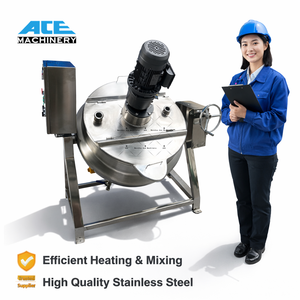 Catering Company Industrial <b>Automatic</b> Gas Lotus Seed Paste Processing Jacketed Cooking Kettle With Agitator and Tilting - Product Image 5