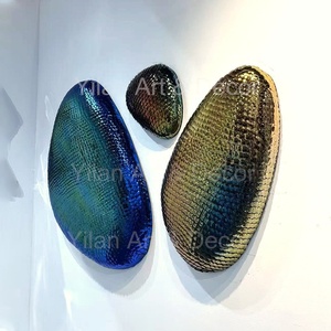 Lujo Style3D Metal pared decoración artística elegante hecho a mano pescado <span class=keywords><strong>escala</strong></span> colgantes Duotone Acero inoxidable pared escultura - Product Image 2