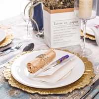 Assiettes rondes dorées de 13 pouces en plastique effet corail pour dîner, mariage, décoration élégante, sous-assiette en acrylique – Grande Vente