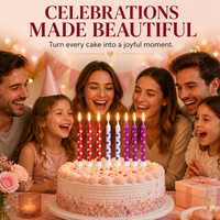 Bougies d'anniversaire imprimées cœur, 10 pièces par carte avec supports pour la décoration de gâteaux, fournitures de fête et programme de vente en gros