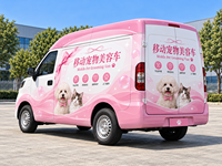 Véhicule mobile de toilettage pour animaux de petite taille, pour le bain et la coiffure, avec équipement professionnel