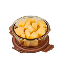 Boîte de préparation repas empilable en verre avec couvercle couleur macaron pour organisation du réfrigérateur, boîte bento anti-fuite sans BPA, compatible micro-ondes, pour le bureau