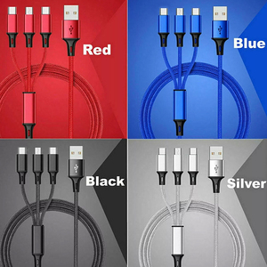 Cable de Carga USB <span class=keywords><strong>C</strong></span> 3 en 1 con Trenzado de Nailon Resistente, Sin Transferencia de Datos, Función Multipuerto para <span class=keywords><strong>iPhone</strong></span>/<span class=keywords><strong>Tipo</strong></span>-<span class=keywords><strong>C</strong></span>/Android - Product Image 5