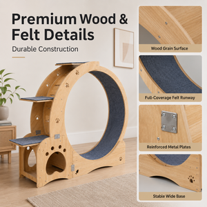 Rueda de Ejercicio para Gatos, Multicapa, 4 en 1, Estética, Silenciosa, Ecológica, de Madera, Moderna, para Gatos de Interior - Product Image 5