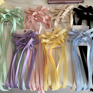 Coiffe élégante à double <span class=keywords><strong>queue</strong></span> <span class=keywords><strong>de</strong></span> <span class=keywords><strong>cheval</strong></span> pour filles Pince à cheveux à nœud en ruban souple Style doux bien conçu - Product Image 1