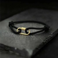 Bracelet en corde milanaise réglable en acier inoxydable avec mousqueton, cordon tressé, bracelet de poignet, bijou d'extérieur pour hommes et femmes