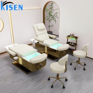 KISEN Table de lavage et de massage des cheveux professionnelle portable, avec bac à shampoing, lit de pédicure, lit de shampoing pour la tête avec hydrothérapie spa et fonction vapeur - Product Image 3
