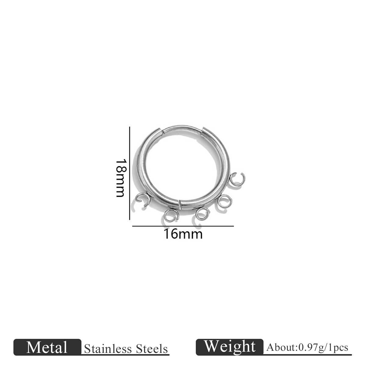 5:1 Welding Ring 16mm Steel silver Color