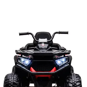 12V Kids Ride On Electric ATV, 4 륜차 쿼드 자동차 장난감 w/Bluetooth 오디오, 타이어 타이어, LED 헤드라이트, 라디오, 최대 속도 3.7mph