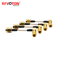 Câble d'extension RF OEM 50 Ohm 10-32 UNF mâle à angle droit de 90 degrés vers SMA mâle pour RG 178 RG178 50 mm