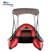 Kapal Pancing Tiup PVC Perahu 270, 1 Orang dengan Atasan Bimini