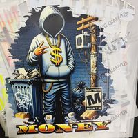 Impression par transfert thermique de plastisol sur tissu pour t-shirts, conception personnalisée en gros pour autocollants, impression personnalisée de t-shirts avec logo