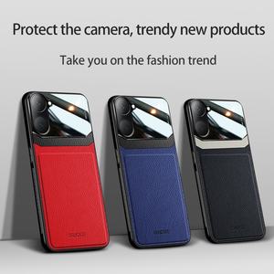 Étui de protection pour téléphone avec texture en cuir pour <span class=keywords><strong>vivo</strong></span> V20 SE V21 Y70S Y50 Y20 T1 NEX 3, protection de l'appareil photo, coque arrière antichoc - Product Image 6