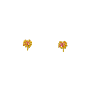 Fashion <b>Stud</b> <b>Earrings</b> Palm Tree Design PVD Gold Plated 316L Stainless Steel Sustainable Resistant Jewelry - Product Image 1