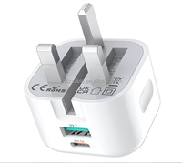 Nuevo Cargador de Pared Plegable con Doble Puerto USB C de 20W y Carga Rápida QC3.0 para Viajes, Compatible con iPhone 13, 14, 15 y Android