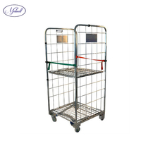 Conteneur à roulettes en acier inoxydable robuste, pliable, mobile, portable, chariot logistique pliable, chariot à roulettes, capacité 350 kg