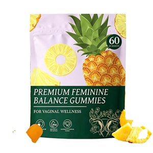 Probiotiques féminins en gommes pour femmes - Équilibre du pH, soutien digestif, supplément vitaminique, extrait végétal, Bacillus Coagulans - Product Image 1