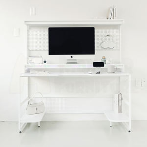Monster Pro White <b>Gaming</b> Desk with LED Light Under Shelf <b>Large</b> Supersize Desktop and Anti Skid <b>Mouse</b> <b>Pad</b> Cover Entire Surface - Product Image 5