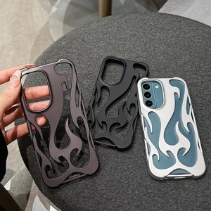 Sáng Tạo 3D Mạ Ngọn Lửa Hình Hollow Thoáng Khí Làm Mát Nhiệt Bức Xạ Bìa Shell Đối Với iPhone 16 15 14 13 Điện Thoại Di Động Trường Hợp - Product Image 4