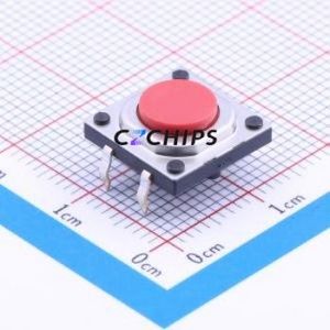 SKQEADA010 Tactile Switch Through hole Component (THT)-4P,12x12mm Switch Single Pole Single Throw Round Button Through Hole 12mm - Product Image 1