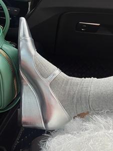 Elegante Design nero a punta a zeppa scarpe da <span class=keywords><strong>donna</strong></span> con fibbia - Product Image 6