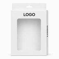 Boîte en carton blanc personnalisée avec fenêtre, emballage électronique, carton à fentes, fenêtre en PET, boîte cadeau pliable pour service OEM ODM