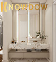KNOWDOW italien marbre Villa vanité luxe salle de bain comptoir manoir évier armoire haute qualité personnaliser taille