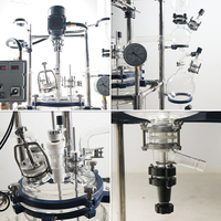 Yuhua Olla de Reacción con Calefacción Encamisada de 10L-100L, Bomba con Control PLC, Operación Semiautomática, Vidrio de Borosilicato, Pantalla Digital