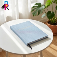 Carnet à couverture rigide en tissu imprimé sur mesure avec couverture en lin, 100 feuilles, agenda pour promotion au bureau/à l'école