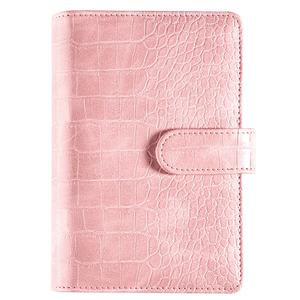 Cuaderno planificador de presupuesto de hojas sueltas con estampado de cocodrilo de PU A6 personalizado Carpeta de 6 anillas diario de bolsillo de desafío de ahorro - Product Image 1