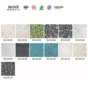 Piso de pared Interior Baño Hoteles disponibles Moderno 327*327mm Serie negra Azulejos de mosaico de vidrio cuadrado Piastrelle a Mosaico <span class=keywords><strong>Nere</strong></span> - Product Image 6
