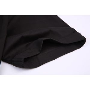 เสื้อเชิ้ตผู้ชายสั่งตัด แขนสั้น สีดำ โพลีเอสเตอร์ 100% กันยับ สไตล์ลำลองสำหรับธุรกิจ - Product Image 2